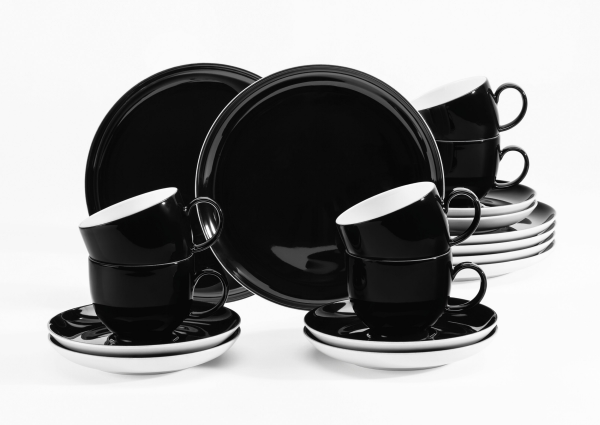 Kaffeeservice LIDO SOLID BLACK 18-tlg.