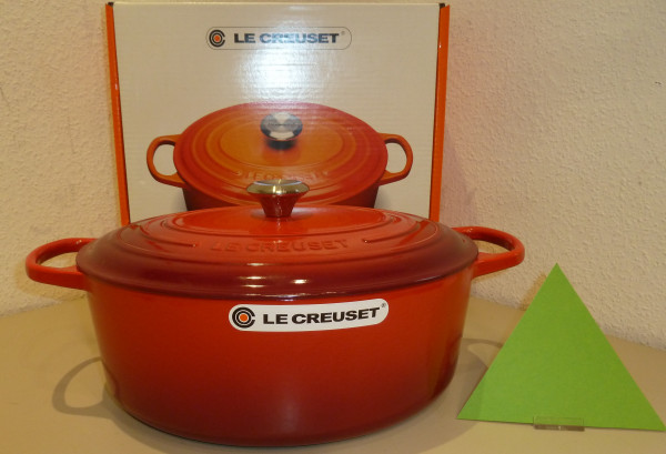 Le Creuset Bräter Signature, oval, 35 cm, 8,9 Liter, Kirschrot