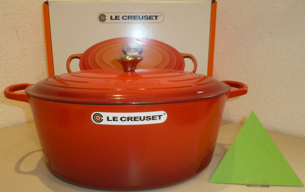 Le Creuset Bräter Signature, oval, 40 cm, 14,8 Liter, Kirschrot