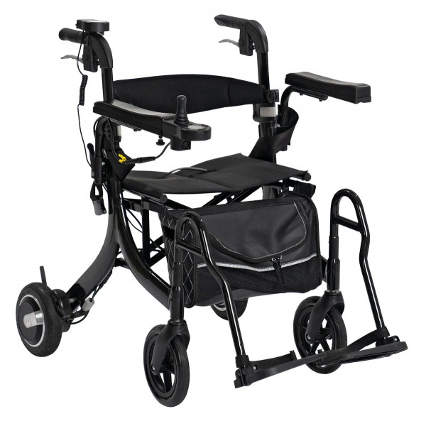 MovingStar Elektrorollstuhl/Rollator All in One Rollstuhl klappbar, schwarz Joysticksteuerung