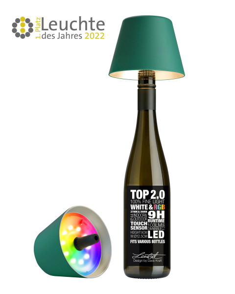Sompex TOP 2.0 - RGBW- Akku-Flaschenleuchte Grün